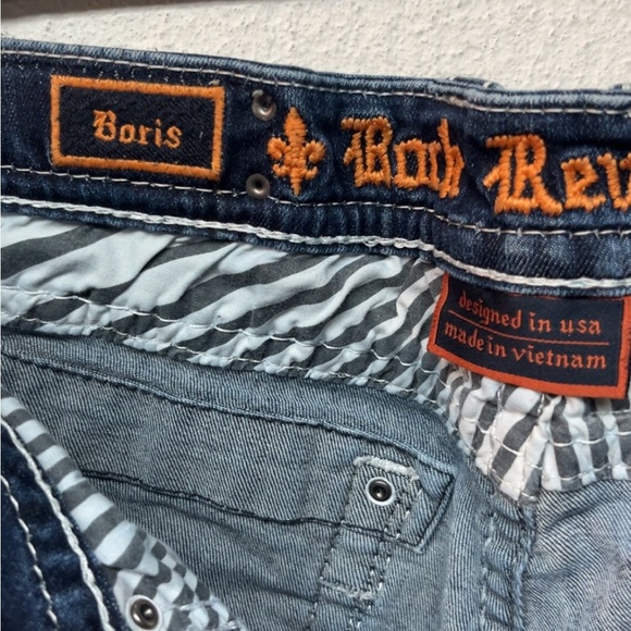 Rock Revival Dark Blue Distressed Denim Capris - Picture 8 of 8